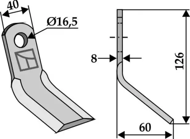 Y-Messer 126x40mm